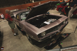 We couldn't get a moment alone with this car, no matter how hard we tried! Pretty much everyone at the show came to evaluate the one-off Evening Orchid '69 Z/28.